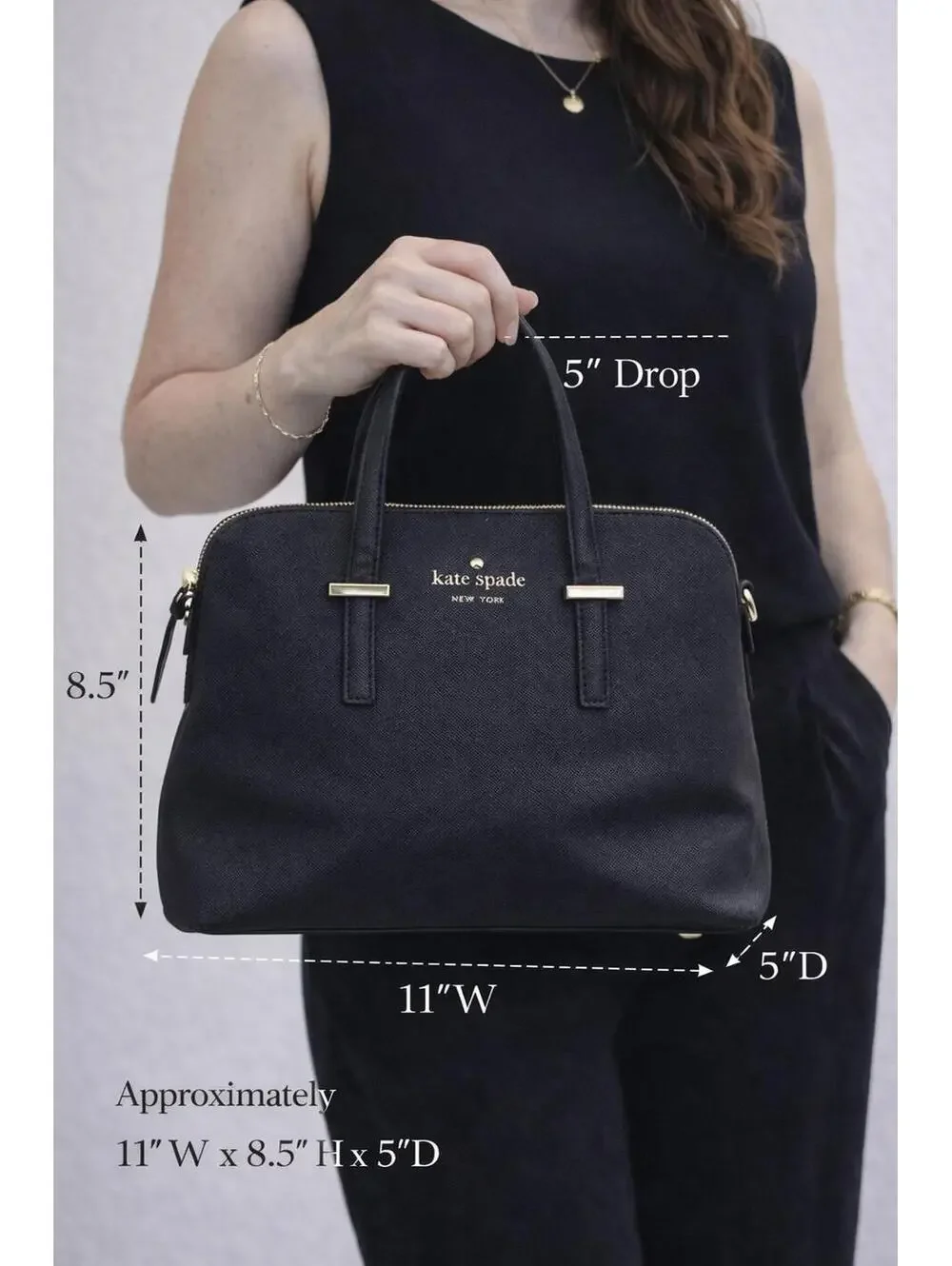 Kate Spade Black Cedar Steet Small Elissa Satchel Purse